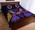 Hawaii Map Kanaka Two Men Holding Flag Quilt Bed Set - AH - Purple - Polynesian Pride