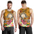 Hawaii Polynesian Men's Tank Top - Hawaii Seal With Turtle Plumeria (Gold) Gold - Polynesian Pride