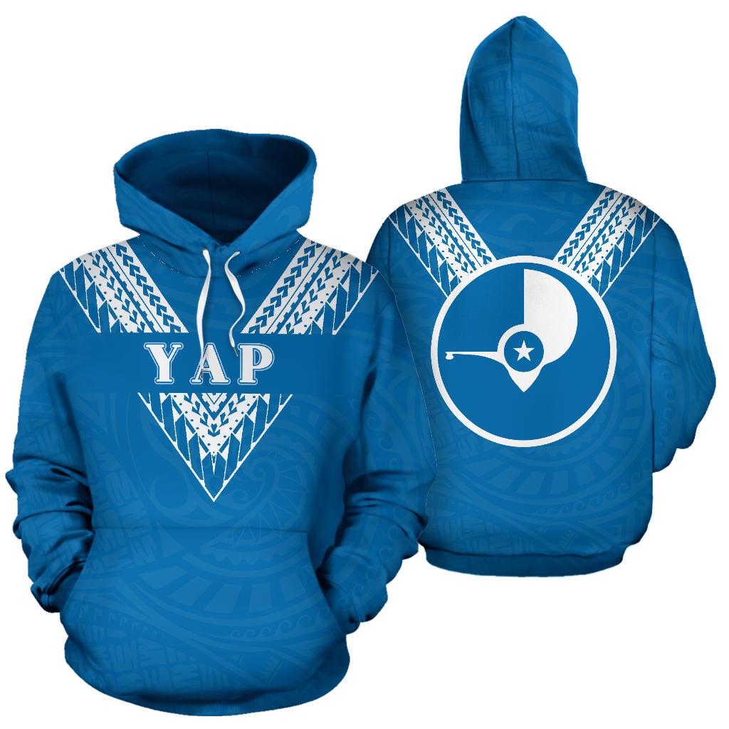 Yap All Over Hoodie Blue Sailor Style Unisex Blue - Polynesian Pride