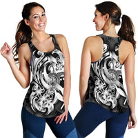 Polynesian Hawaii Women's Racerback Tank - Kanaka Maoli White Turtle - Polynesian Pride