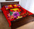 Papua New Guinea Polynesian Quilt Bed Set - Floral With Seal Red - Polynesian Pride