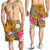 Hawaii Polynesian Men's Shorts - Hawaii Seal With Turtle Plumeria (Gold) - Polynesian Pride