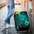 Hawaii Hibiscus Luggage Cover - Harold Turtle - Turquoise - Polynesian Pride