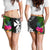 Wallis and Futuna Women Shorts - Turtle Plumeria Banana Leaf - Polynesian Pride