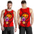 Hawaii Polynesian Men's Tank Top - Floral With Seal Red - Polynesian Pride