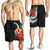 Tahiti Polynesian Men Shorts - Hibiscus Coat of Arm Black - Polynesian Pride