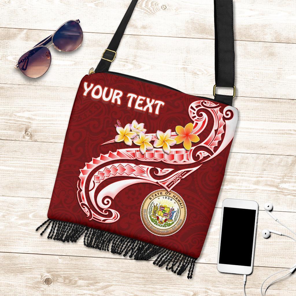 Hawaii Personalised Crossbody Boho Handbag - Hawaii Seal Polynesian Patterns Plumeria One Style One Size Red - Polynesian Pride