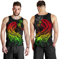 Polynesian Hawaii Men Tank Top - Kanaka Maoli Girl Hair Plumeria Reggae - Polynesian Pride