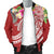 Polynesian American Samoa Men's Bomber Jacket - Summer Plumeria (Red) - Polynesian Pride