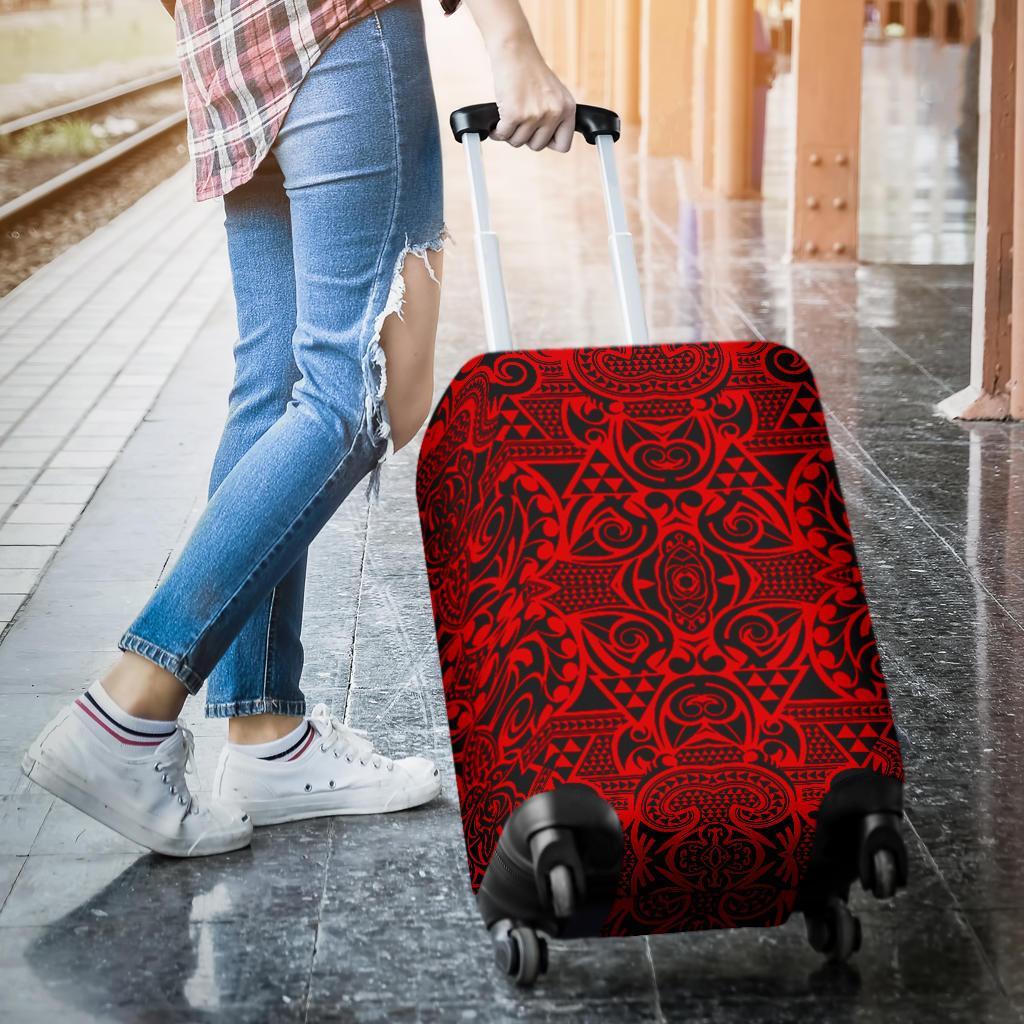Polynesian Kakau Turtle Red Luggage Covers - Polynesian Pride