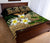 Kanaka Maoli (Hawaiian) Quilt Bed Set, Polynesian Plumeria Banana Leaves Gold - Polynesian Pride