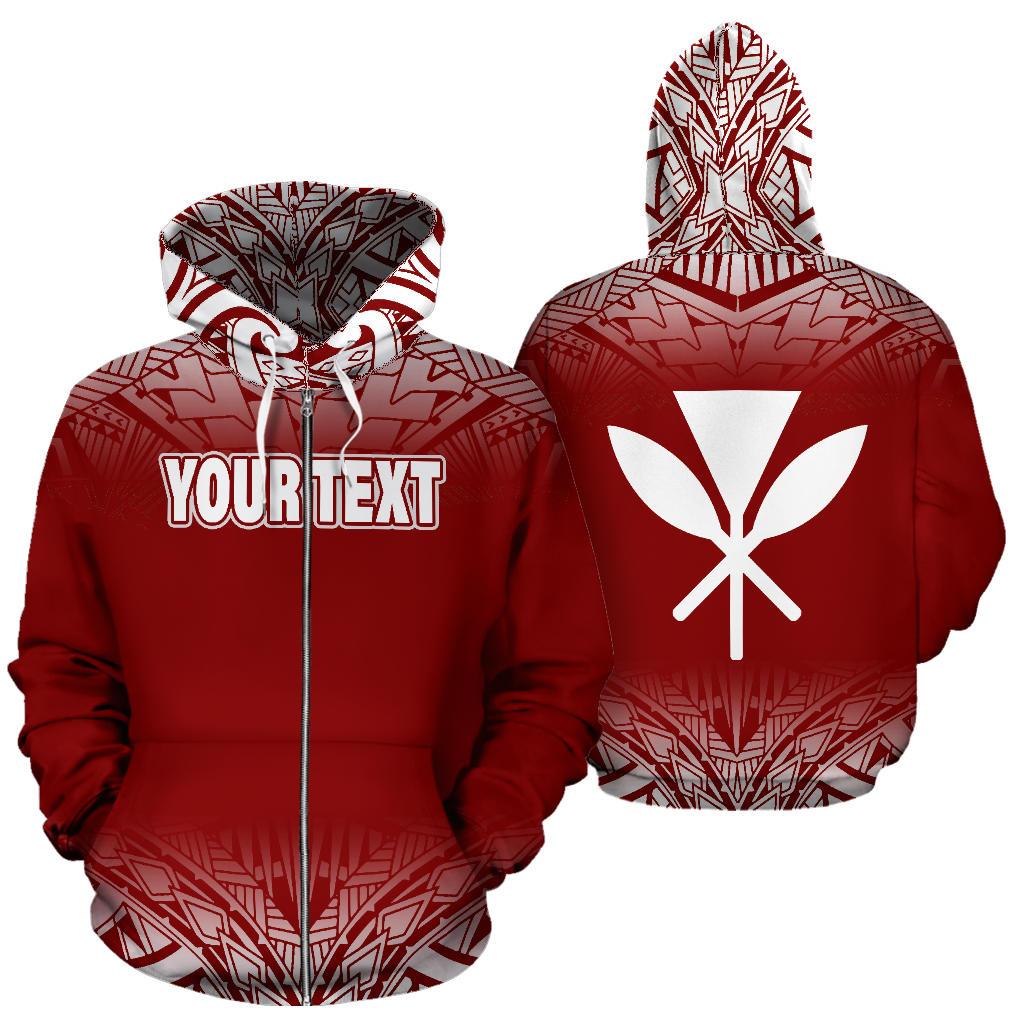 Aloha Custom All Over Zip up Hoodie Fog Red Unisex Red - Polynesian Pride