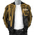 Tahiti Men's Bomber Jacket - Tahiti Seal In Heartbeat Patterns Style (Gold) - Polynesian Pride