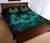 Hawaii Owl Hibiscus Plumeria Quilt Bed Set - Turquoise - Polynesian Pride