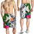 Tahiti Men's Short White - Turtle Plumeria Banana Leaf - Polynesian Pride