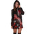 Tuvalu Polynesian Hoodie Dress - Turtle With Blooming Hibiscus Red - Polynesian Pride