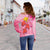 Hawaii Women's Off Shoulder Sweater - Polynesian Pink Plumeria Turtle - Polynesian Pride