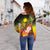 Marshall Islands Custom Personalised Women's Off Shoulder Sweater - Humpback Whale with Tropical Flowers (Yellow) - Polynesian Pride