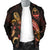 Guam Polynesian Men's Bomber Jacket - Turtle With Blooming Hibiscus Gold - Polynesian Pride