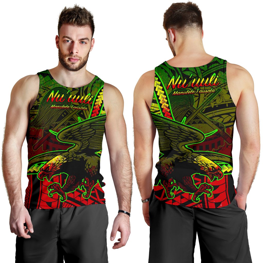 American Samoa Men's Tank Top - Nu'uuli Reggae Polynesian Patterns Black - Polynesian Pride