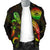 American Samoa Polynesian Men's Bomber Jacket - Turtle With Blooming Hibiscus Reggae - Polynesian Pride