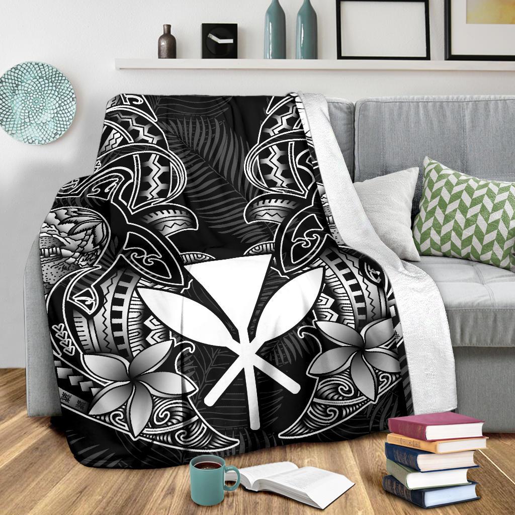Polynesian Hawaii (Kanaka Maoli) Premium Blanket - White Turtle Homeland - Polynesian Pride