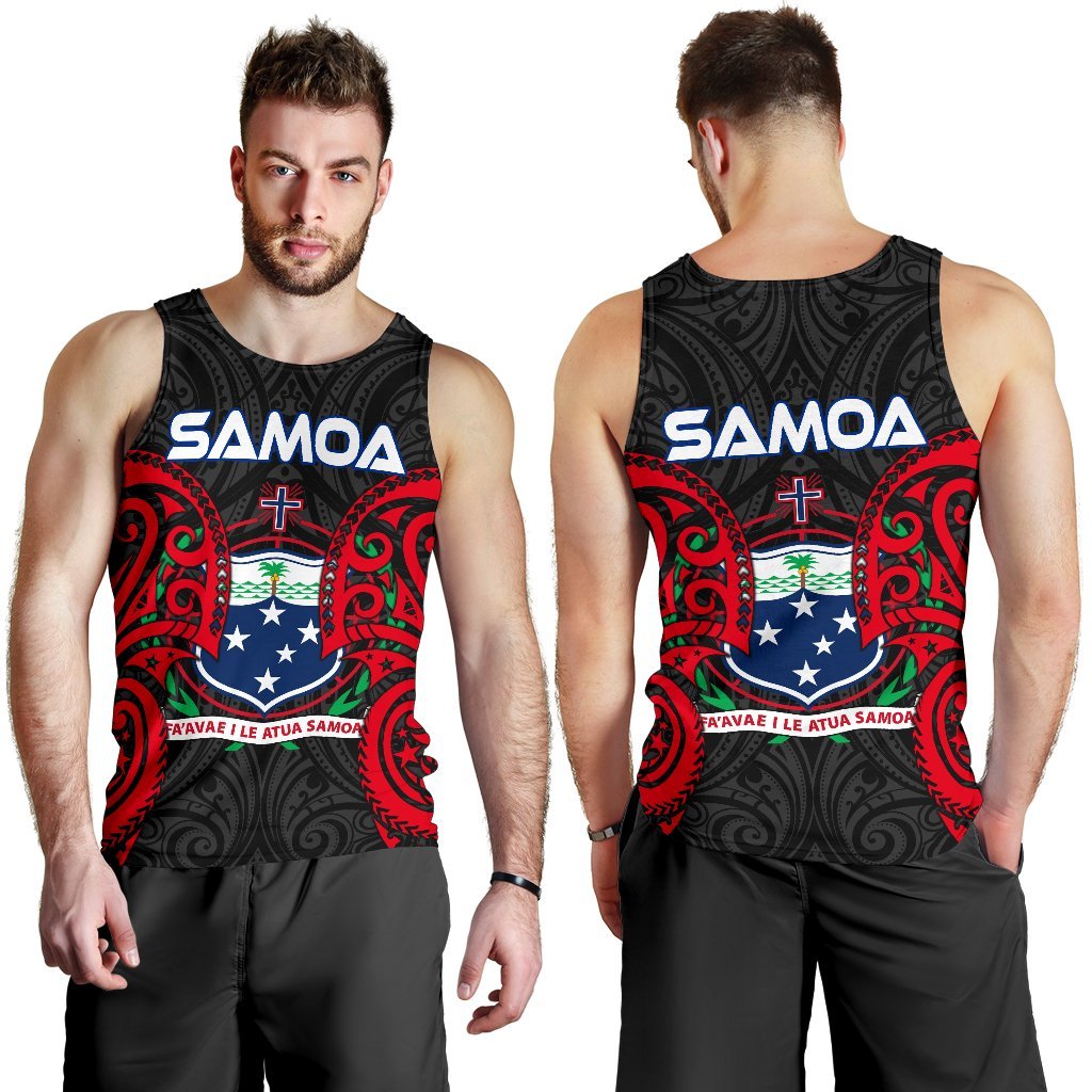 Samoa Polynesian Men's Tank Top - Samoan Spirit Black - Polynesian Pride