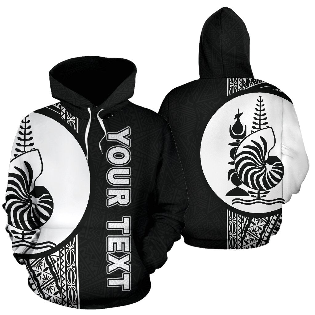 New Caledonia Polynesian Custom Hoodie Black Line Unisex Black - Polynesian Pride