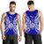 New Caledonia Polynesian Men Tank Top Map Blue - Polynesian Pride