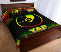 Yap Quilt Bed Set - Yap Flag Fog Style Reggae Version - Polynesian Pride