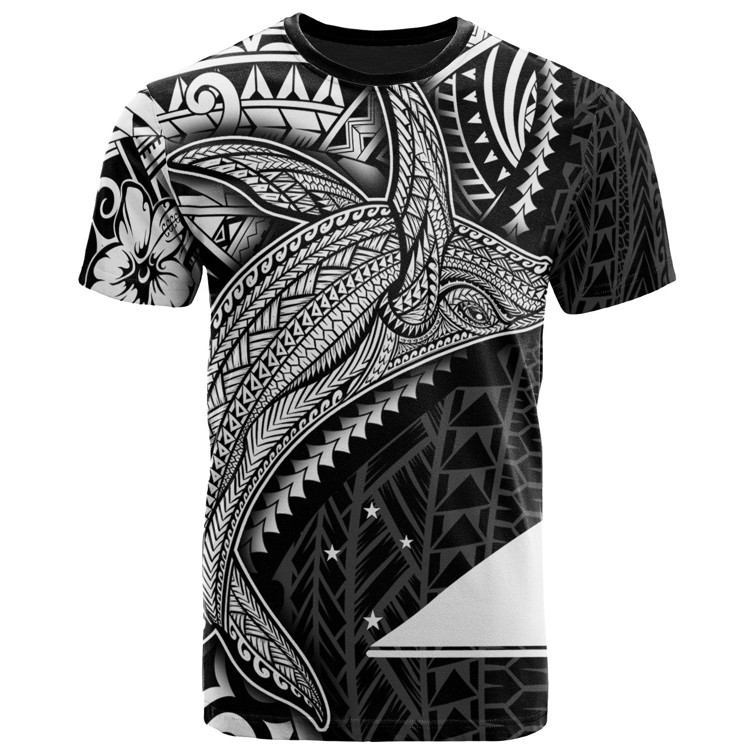 Tokelau T Shirt Humpback Whale & Coat of Arms White Unisex Art - Polynesian Pride