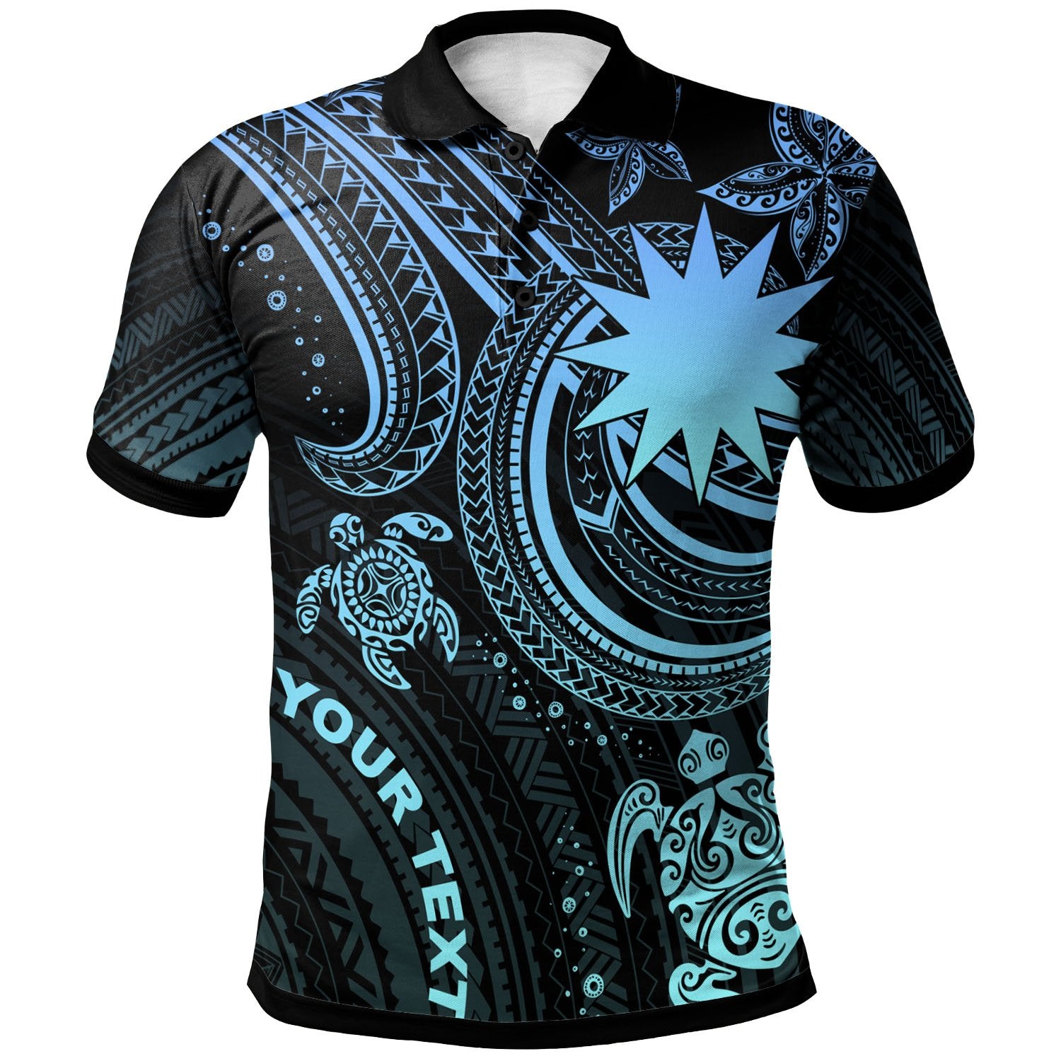 Nauru Custom Polo Shirt Blue Turtle Unisex Blue - Polynesian Pride