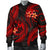 Tonga Polynesian Men Bomber Jacket - Red Plumeria - Polynesian Pride