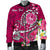 Tahiti Custom Personalised Men's Bomber Jacket - Turtle Plumeria (Pink) - Polynesian Pride