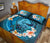 Guam Polynesian Quilt Bed Set - Blue Plumeria Animal Tattoo - Polynesian Pride