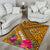 Hawaii Area Rug - Kanaka Maoli With Hibiscus On Polynesian Patterns (YELLOW) - Polynesian Pride