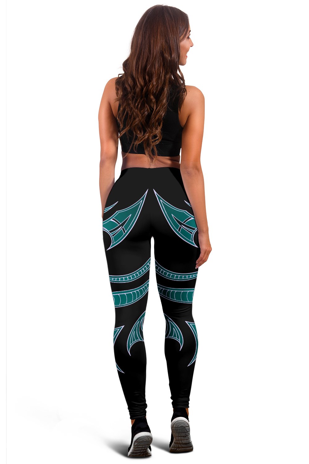 Hawaii Tribal Polynesian Tribal Women's Leggings - Turquoise - Juno Style - AH - Polynesian Pride