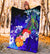 Custom Personalised Samoa Premium Blanket - Humpback Whale with Tropical Flowers (Blue) - Polynesian Pride