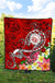 Hawaii Polynesian Premium Quilt - Hawaii Seal With Turtle Plumeria (Red) - Polynesian Pride