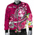 Tonga Custom Personalised Men's Bomber Jacket - Turtle Plumeria (Pink) Pink - Polynesian Pride