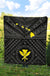 Hawaii Premium Quilt - Hawaii Kanaka Maoli And Map ( Black) - Polynesian Pride