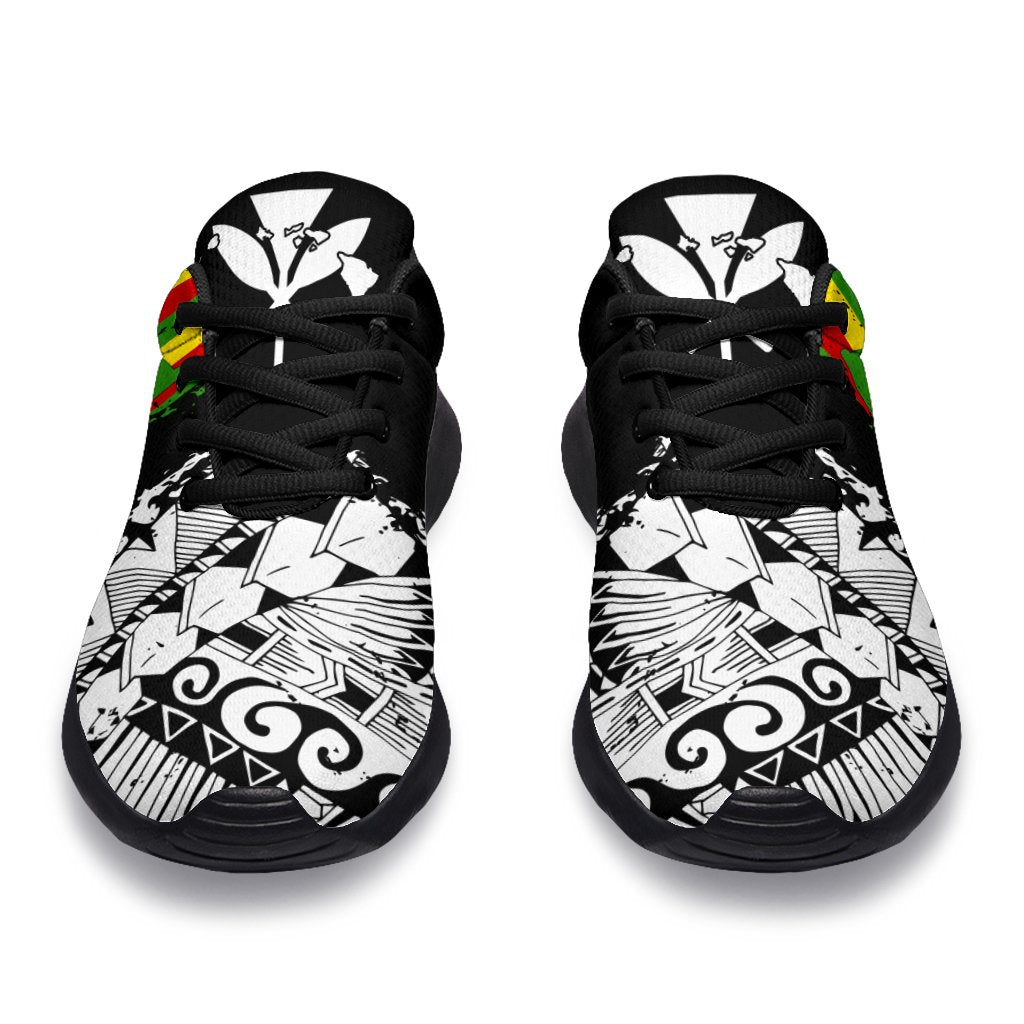 Polynesian Kanaka Flag Sport Sneakers - Nora Style - White - Polynesian Pride