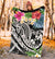 Tonga Polynesian Premium Blanket - Summer Plumeria (Black) - Polynesian Pride