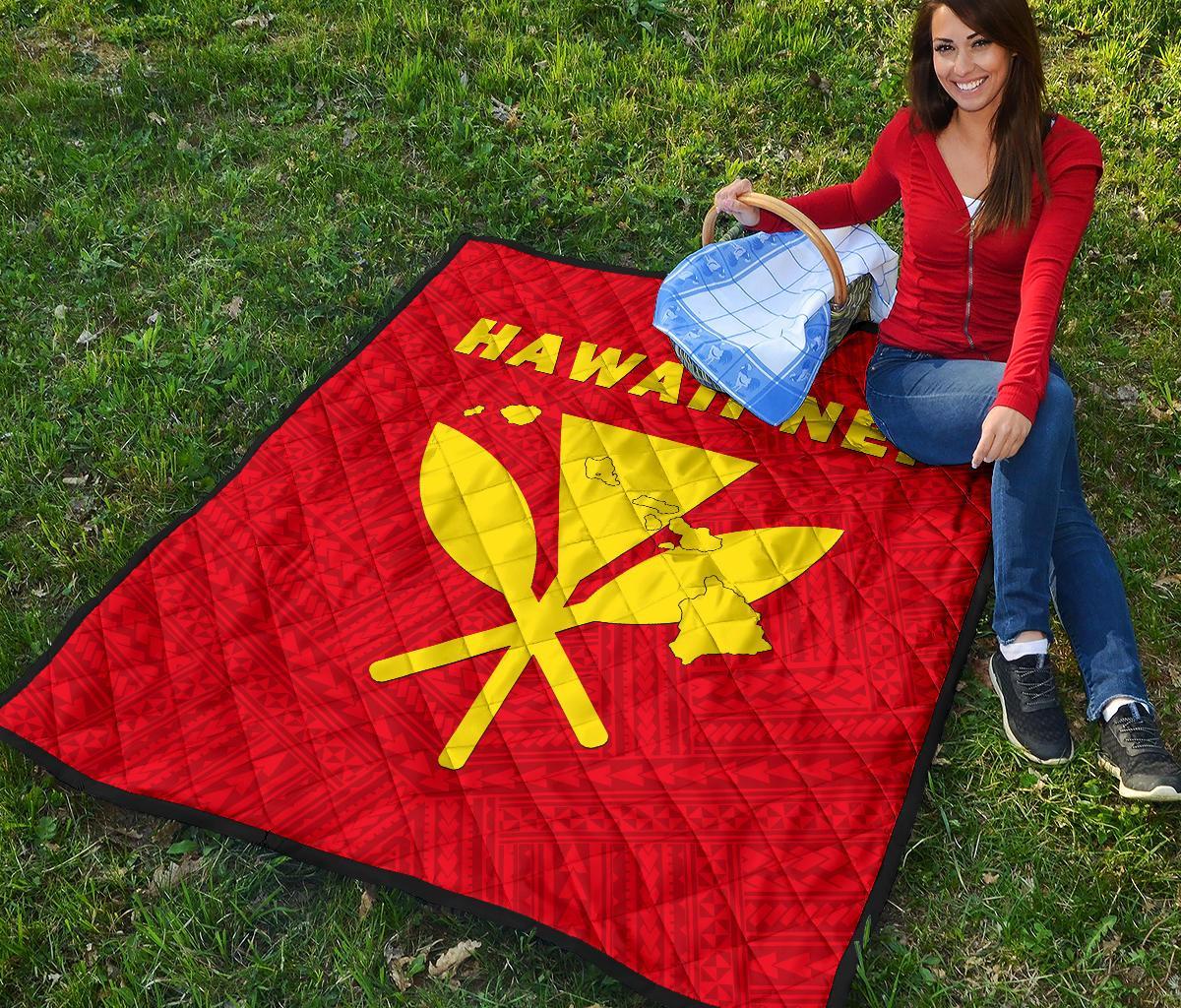 Hawaii Kanaka Polynesian Premium Quilt - Polynesian Pride