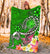 Hawaii Premium Blanket - Turtle Plumeria Polynesian Tattoo Green Color - Polynesian Pride