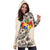 Tonga Hoodie Dress - Tonga Coat Of Arms & Beige Hibiscus - Polynesian Pride