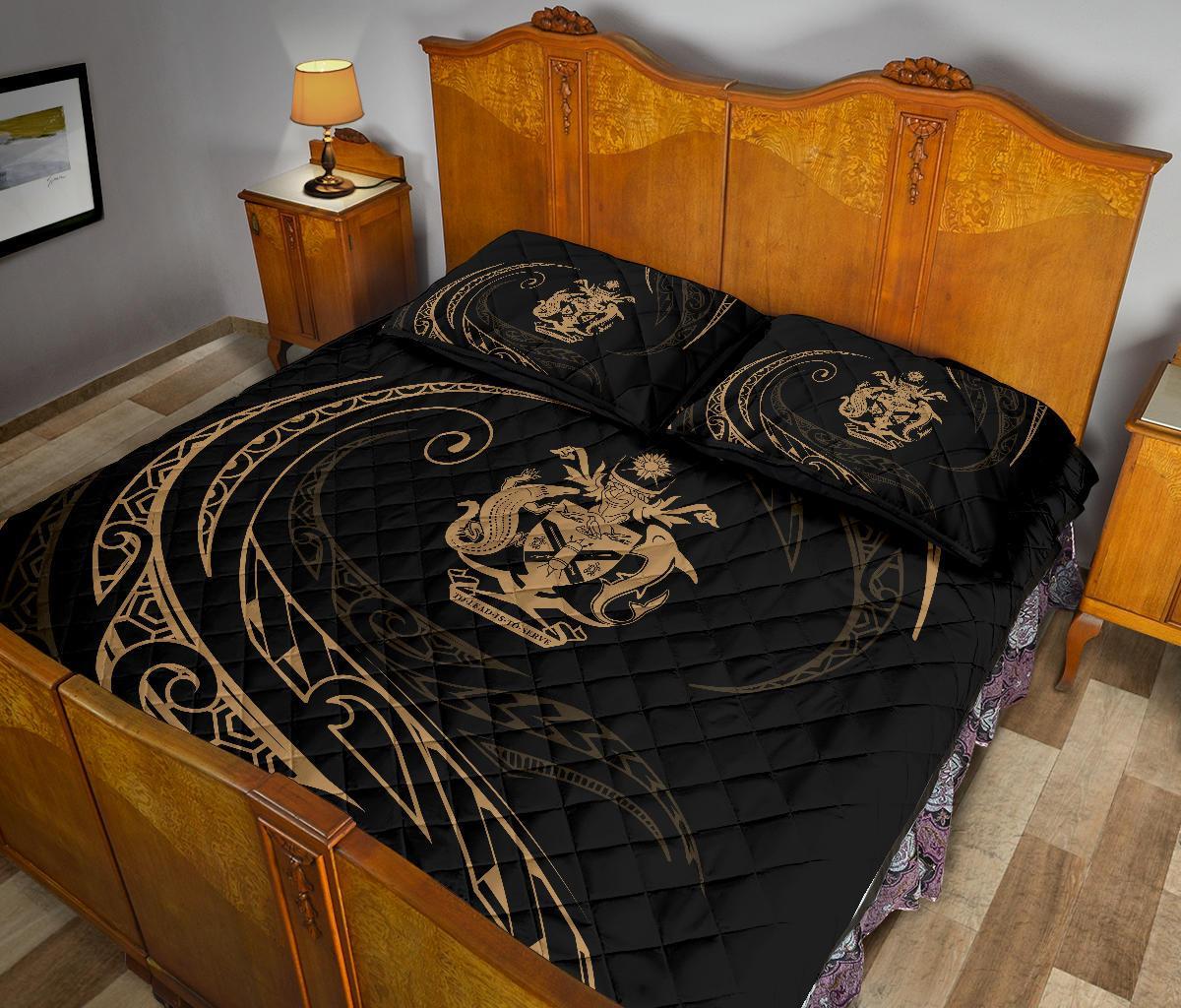 Solomon Quilt Bed Set - Gold - Frida Style - Polynesian Pride