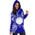 Northern Mariana Islands Polynesian Hoodie Dress Map Blue - Polynesian Pride