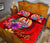 Tahiti Polynesian Quilt Bed Set - Floral With Seal Red - Polynesian Pride