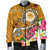 FSM Custom Personalised Men's Bomber Jacket - Turtle Plumeria (Gold) - Polynesian Pride